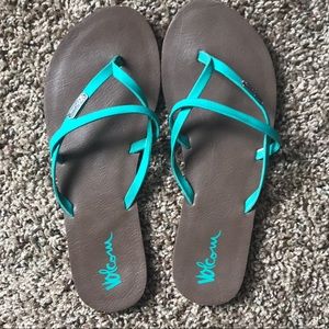 Teal women’s volcom sandals